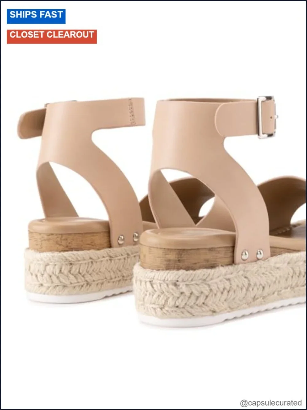 Women's Espadrille Platform Wedge Sandals | Open Toe Ankle Strap Buckle |